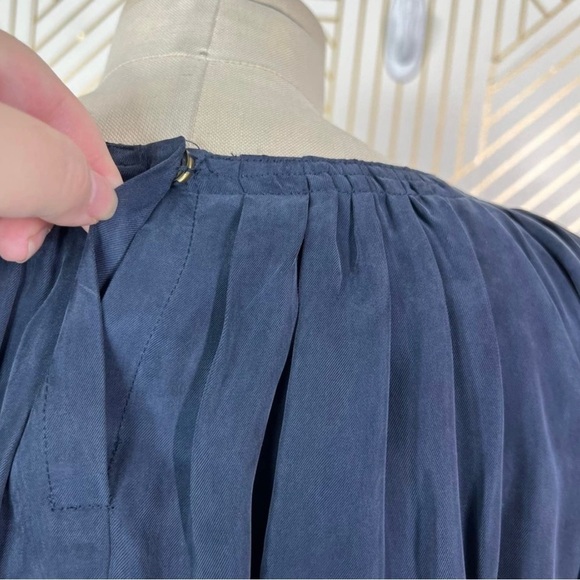 Apiece Apart Tasseled Dress in Navy Blue. - Picture 8 of 9